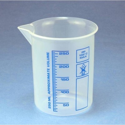 BECHER PLASTIQUE POLYPROPYLENE GRADUE 100 ML