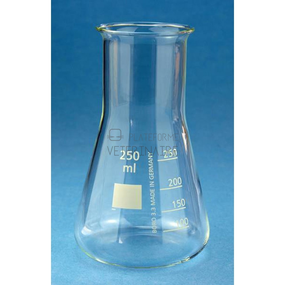 Fiole erlenmeyer en verre, à col large - 50 ml